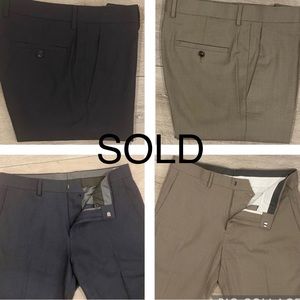 Bundle of 2 Kenneth Cole Men Slim Flat Front Pants, Blue & Tan, Size 32/30, Used